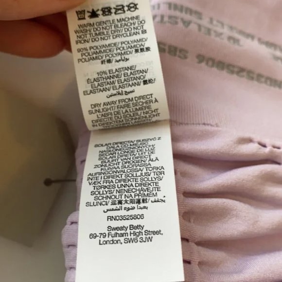 NWT Sweaty Betty London Lavender Racerback Active Sports Bra Top - Picture 11 of 11